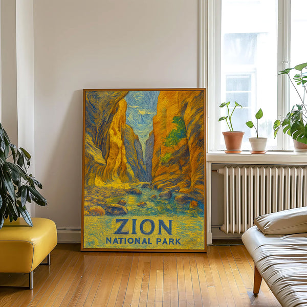 Zion Utah Travel Print Wall Art, Zion National Park Travel Poster, National Parks Traveler Gift, Utah Travel Poster, National Park Print