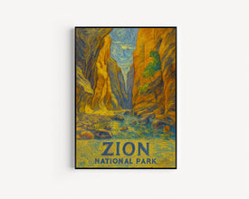 Zion Utah Travel Print Wall Art, Zion National Park Travel Poster, National Parks Traveler Gift, Utah Travel Poster, National Park Print